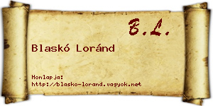 Blaskó Loránd névjegykártya